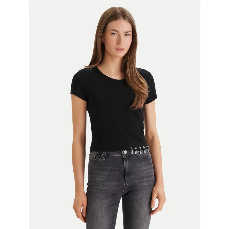 Guess T-Shirt W6GP11 K2933 Μαύρο Regular Fit