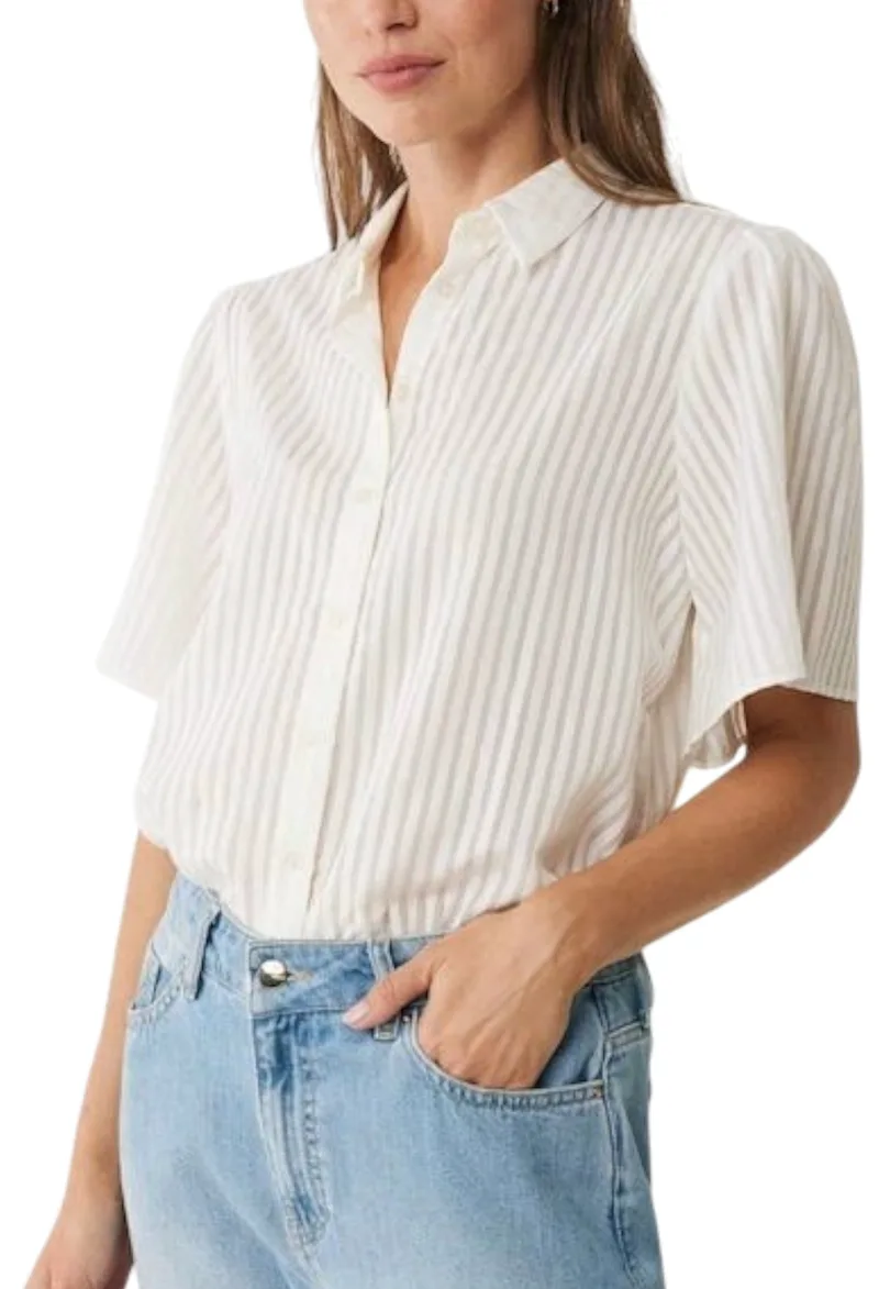 Πουκάμισο Κοντομάνικο Mexx Short Sleeve Organza Blouse MF006104351W-Off White Γυναικείο