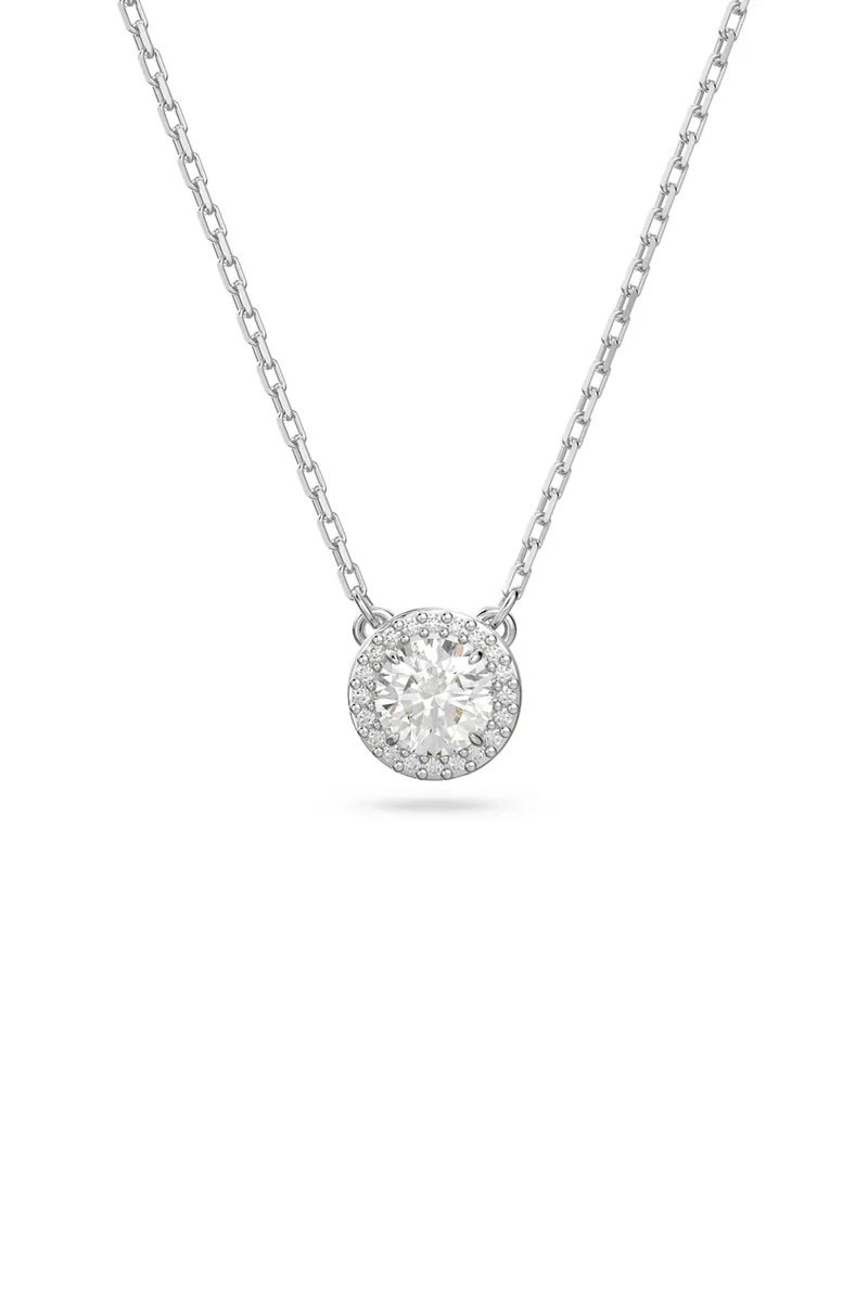 Swarovski γυναικείο μενταγιόν με στρογγυλή κοπή, pavé, λευκό, επιμετάλλωση ροδίου "Constella" - 5636264