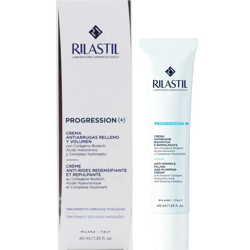 Rilastil Progression (+) Anti-Wrinkle Filling & Plumping Cream Αντιρυτιδική Κρέμα για Λάμψη & Επαναφορά Όγκου 40ml
