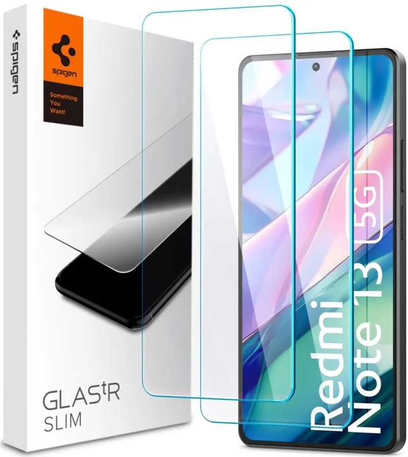 Αντιχαρακτικό Γυαλί Οθόνης - Xiaomi Redmi Note 13 5G / Redmi Note 13 4G / Redmi Note 13 Pro 4G / Redmi Note 13 Pro 5G / Redmi Note 14S / Poco X6 - Spigen GLAS.tR Slim Premium Tempered Glass - Clear - 2 Τεμάχια (AGL08294)