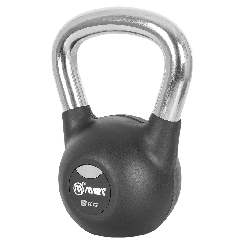 Kettlebell Rubber Cover Cr Handle 8kg – Μαύρο