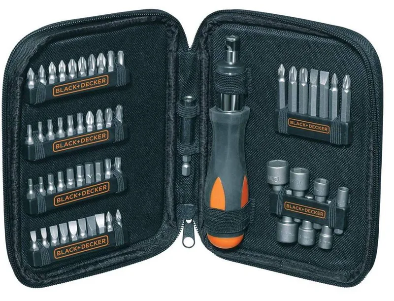 ΣΕΤ 56 ΤΜΧ BLACK - DECKER ΚΑΤΣΑΒΙΔΙ ΚΑΣΤΑΝΙΑ + ΜΥΤΕΣ - ΚΑΡΥΔΑΚΙΑ + ΚΑΣΕΤΙΝΑ Α7104-XJ