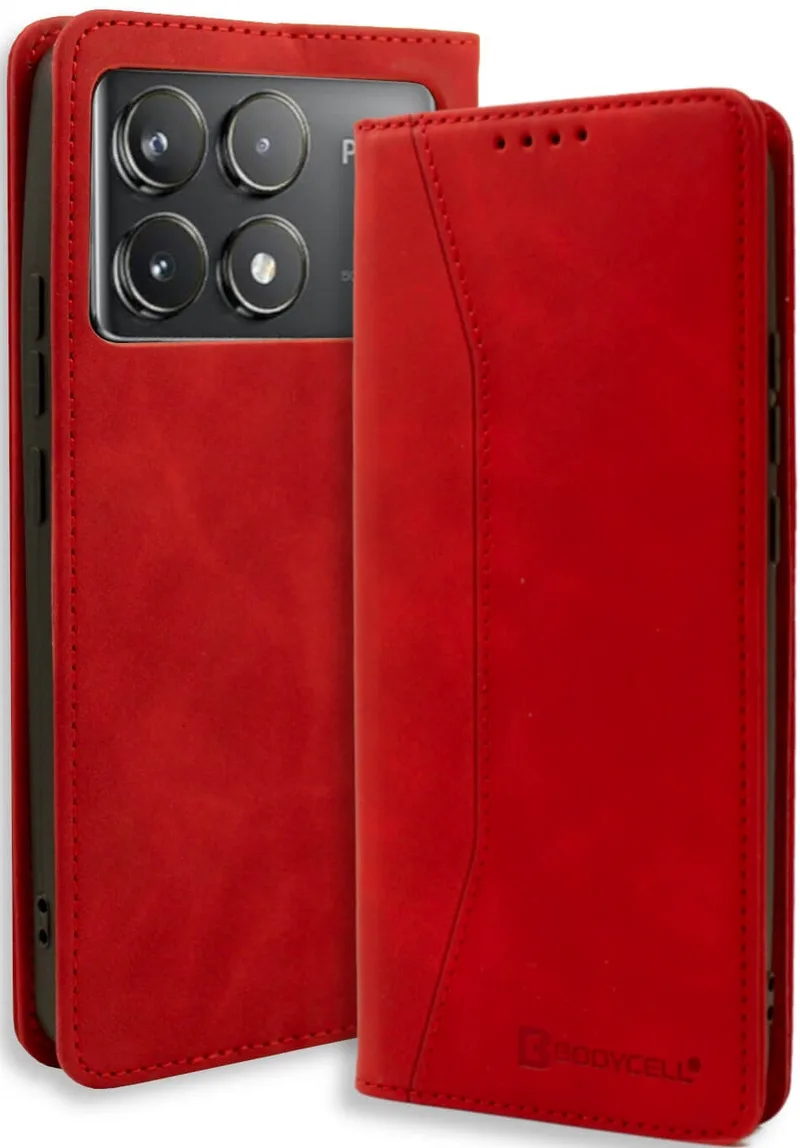Θήκη Πορτοφόλι - Xiaomi Poco X6 Pro - Bodycell Book Case - Red (5206015074967)