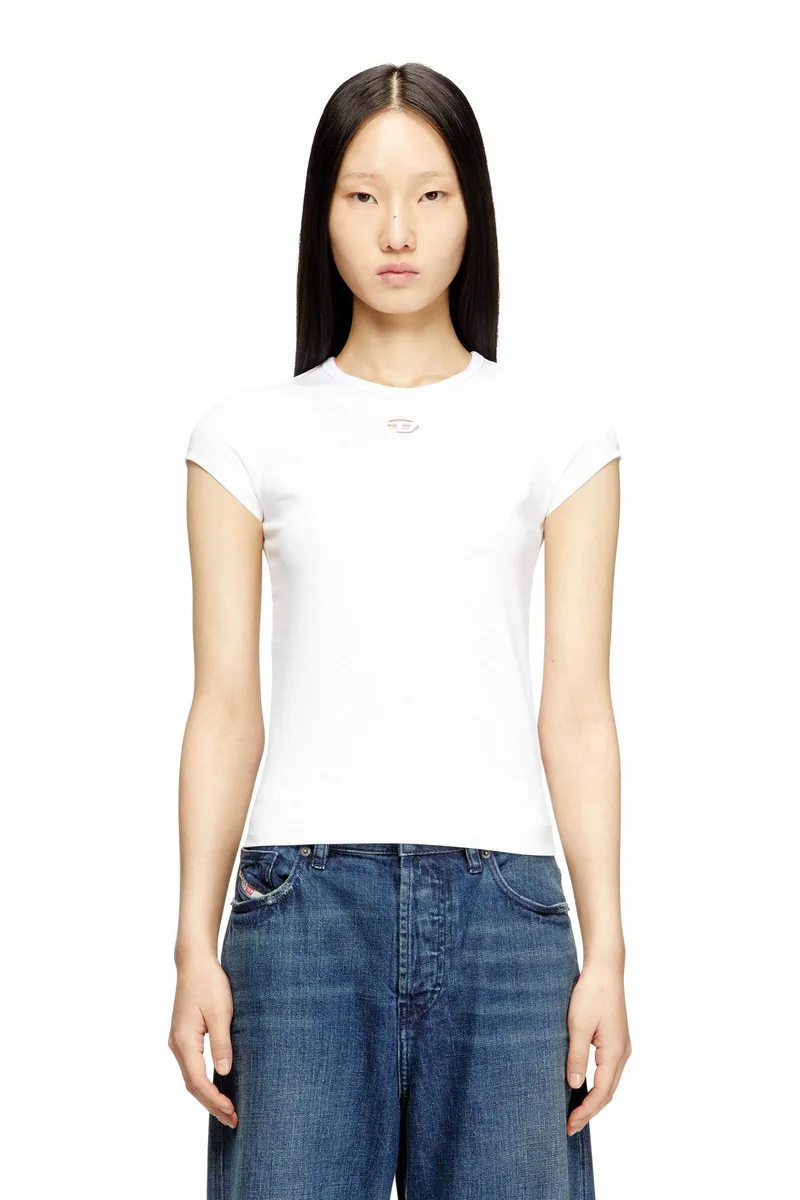 Diesel γυναικείο T-shirt Slim Fit "T-Angie-Οd" - S26A199120AFAA Λευκό