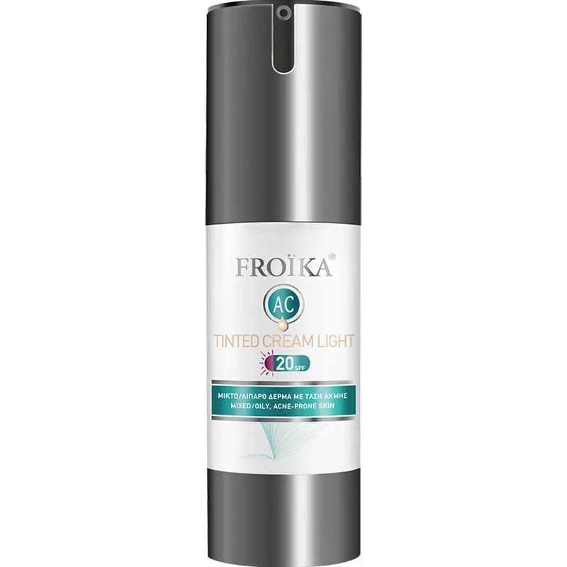 Froika AC Tinted Cream Light Spf20 Επικαλυπτική Αντηλιακή Κρέμα Προσώπου με Χρώμα και Ματ Όψη για Μικτό / Λιπαρό Δέρμα με Τάση Ακμής 30ml