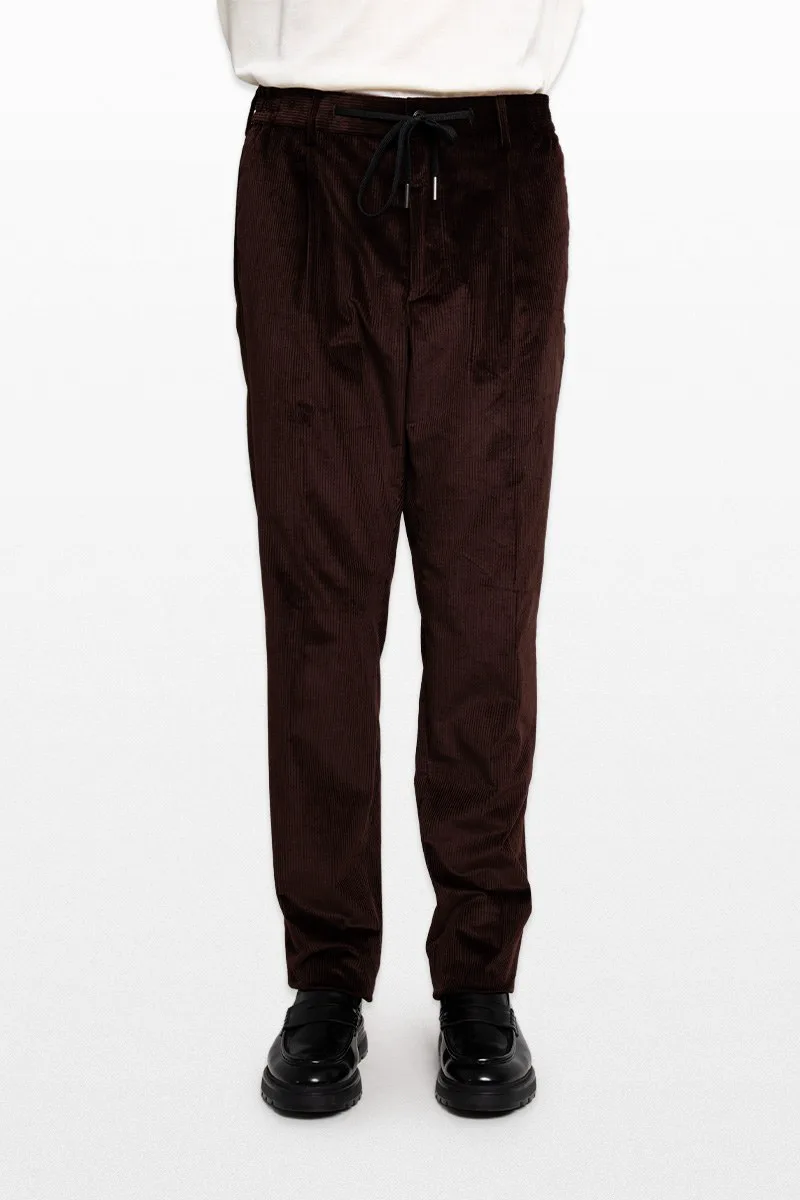 TAGLIATORE Ανδρικό Καφέ Drawstring Tapered Pants