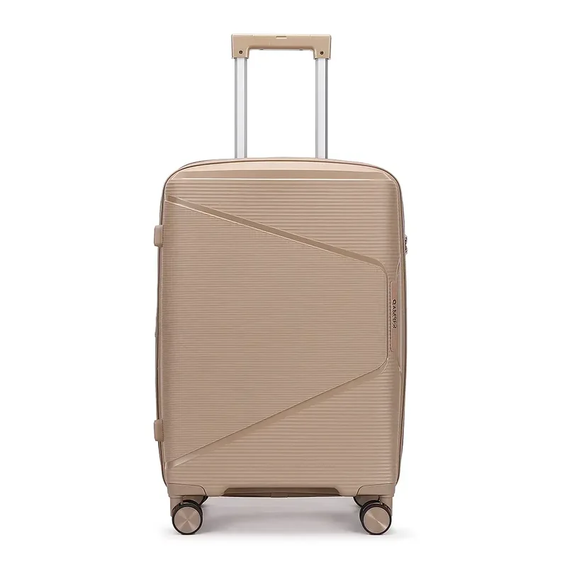 Βαλίτσα Μεσαία Με Προέκταση AMBER 65cm Μόκα AM1018