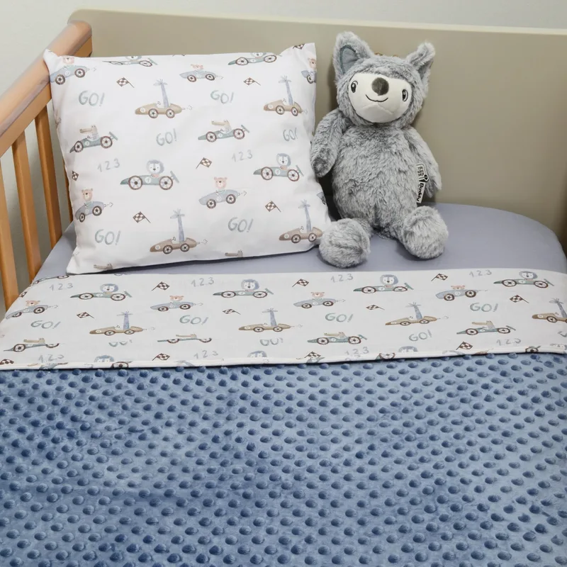 Minky ΝEW Κουβέρτα Λίκνου Διπλής Όψης 75x95 Des -421 Oliver Baby