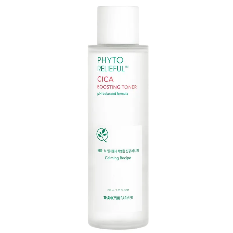 Thank You Farmer Phyto Relieful Cica Boosting Toner Καταπραϋντικο Toner για Καθημερινή Χρήση που Αφαιρεί τα Υπολείμματα & Νεκρά Κύτταρα της Επιδερμίδας 200ml
