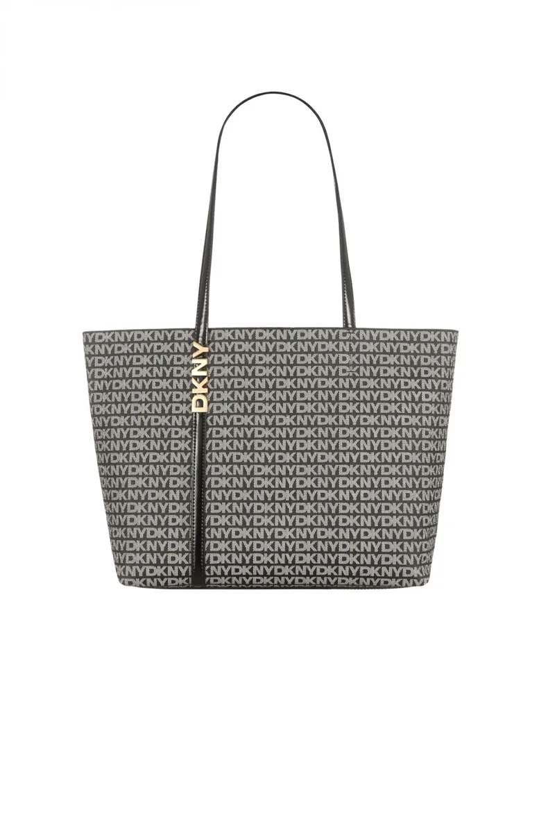 DKNY ΤΣΑΝΤΑ ΩΜΟΥ AVRIL TOTE ALL OVER LOGO ΜΑΥΡΟ