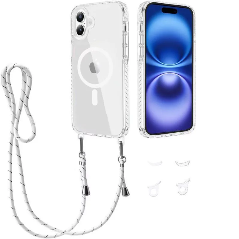 Θήκη Orso Detachable Lanyard Magsafe Clear White iPhone 16