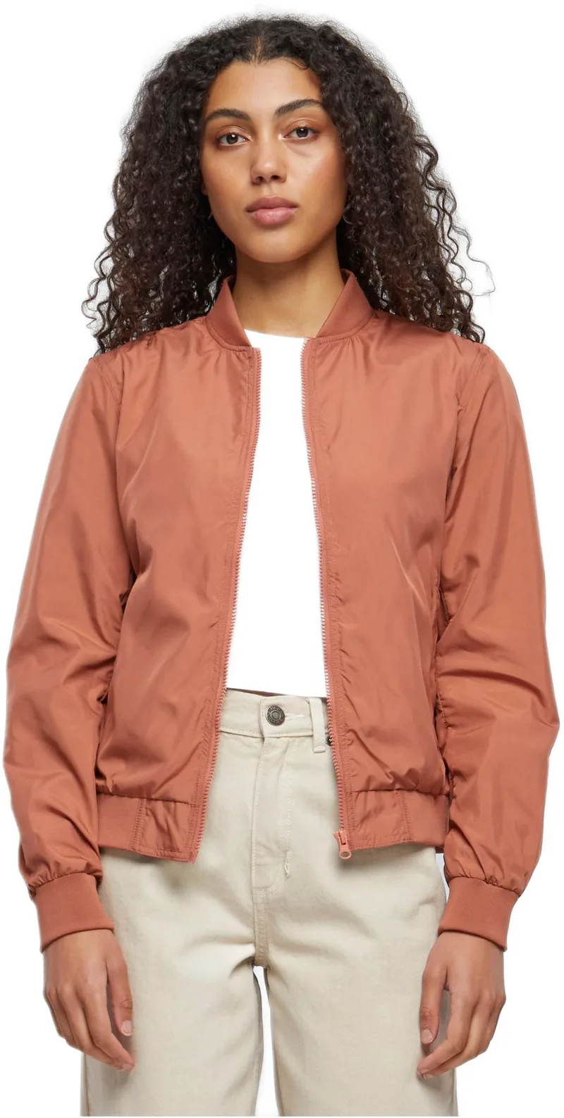 Ladies Light Bomber Jacket Urban Classics TB1217-04420 terracotta