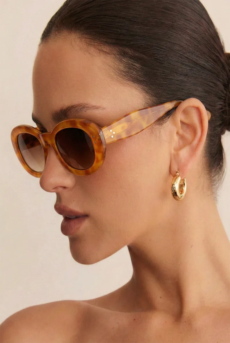 Γυαλιά Ηλιού Parisian Chic Bold Frame - Κάμελ