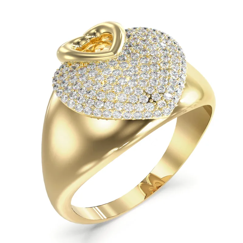 Ring Guess Women JUBR05215JWYG Size 52 Χρυσό Stainless Steel