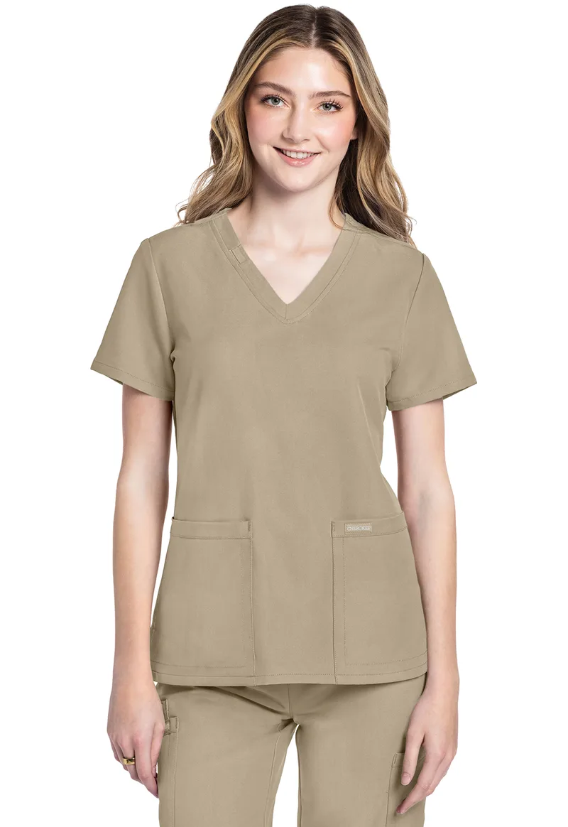 Γυναικεία Μπλούζα Cherokee Workwear Originals Ultra | V-Neck | 2 Τσέπες | Khaki