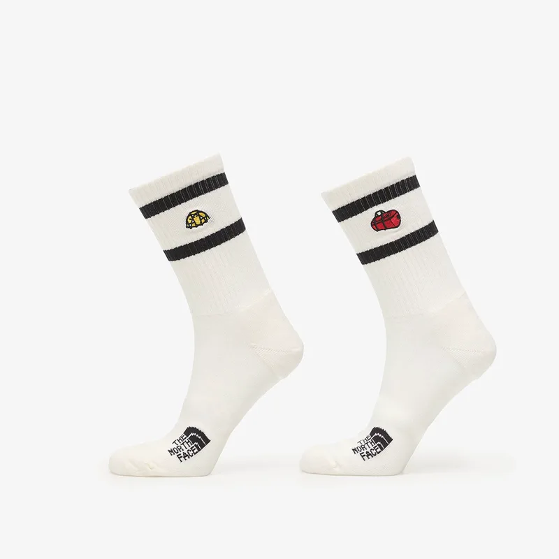 The North Face Everyday Crew TNF Icons Sock 2-Pack White Dune M