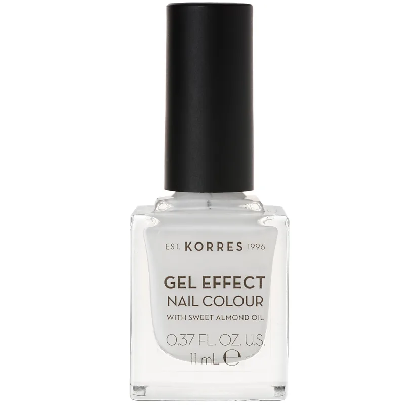 Korres Gel Effect Nail Colour Βερνίκι Νυχιών με Αμυγδαλέλαιο για Έντονη Λάμψη & Μεγάλη Διάρκεια 11ml - 01 Blanc White