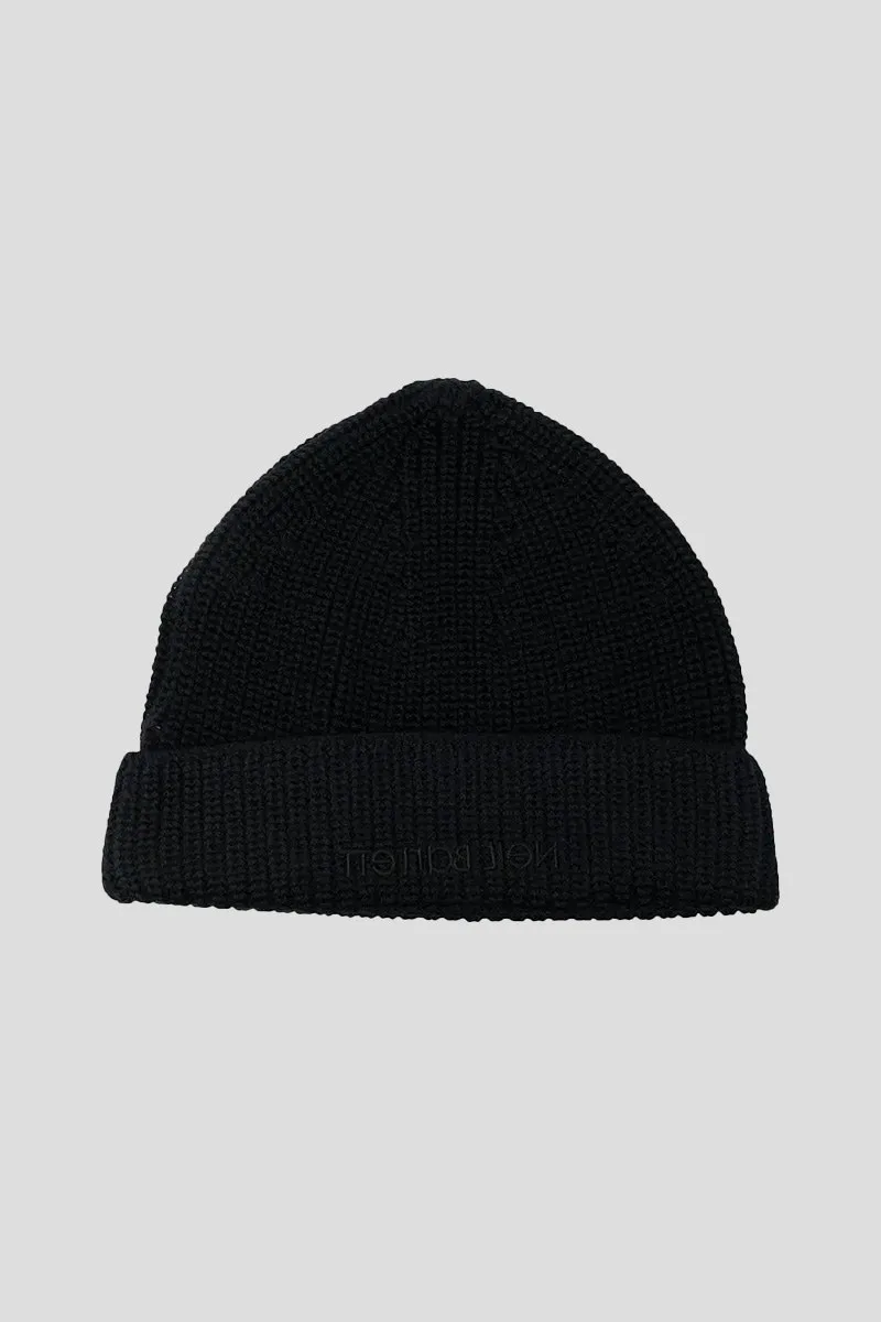 NEIL BARRETT Ανδρικό Μαύρο Logo Embroidered Beanie
