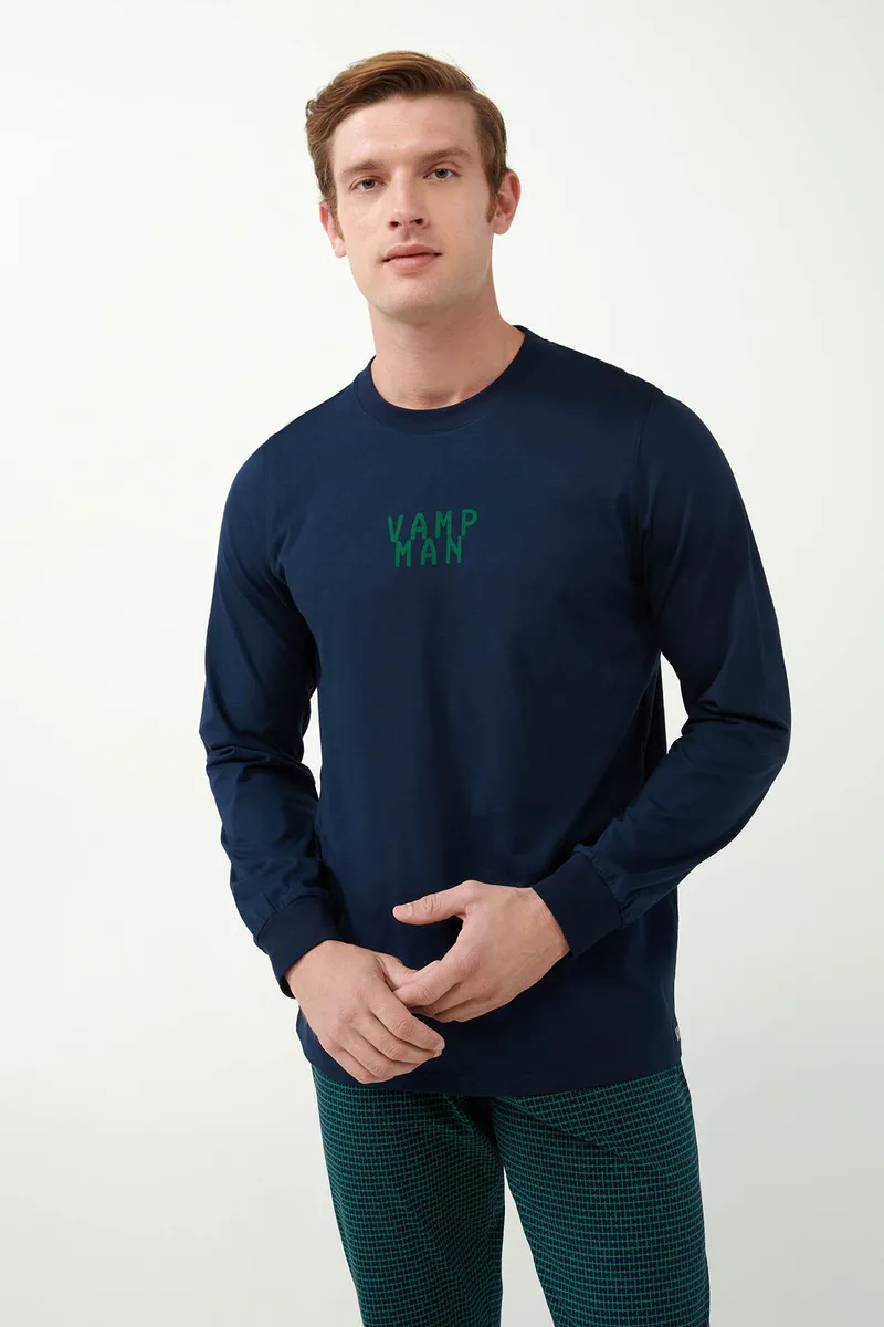 Vamp Πυτζάμα Jersey με Γεωμετρικό Μοτίβο