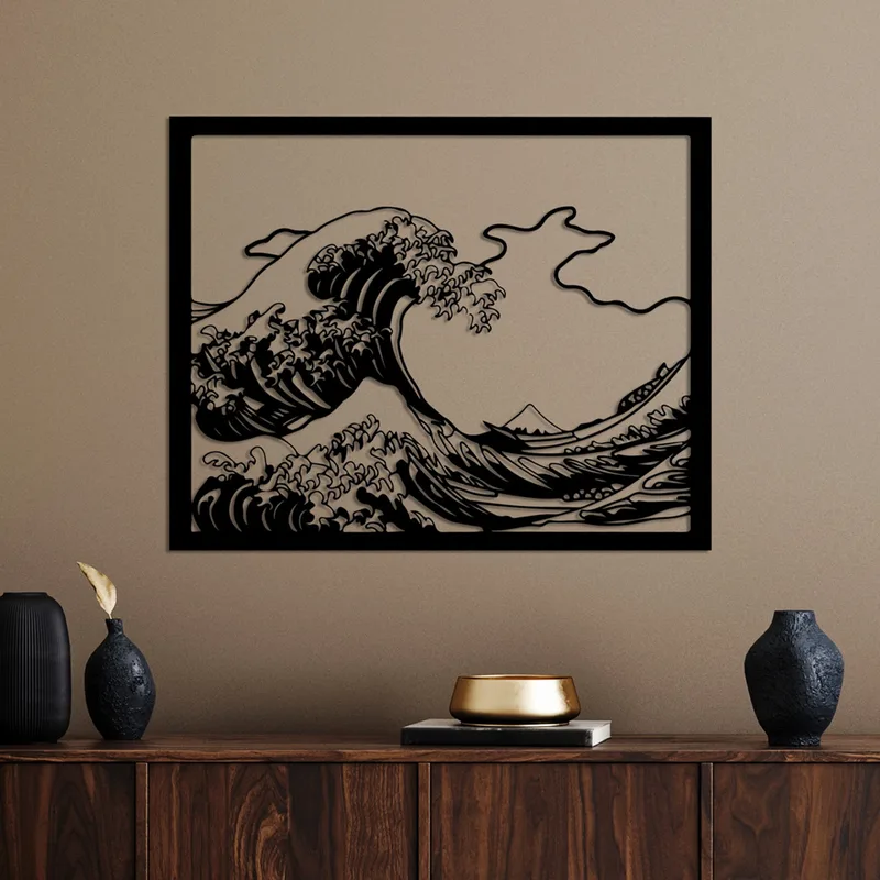 Μεταλλικό Διακοσμητικό Τοίχου Hokusai 891Tnl3569 56x45 cm