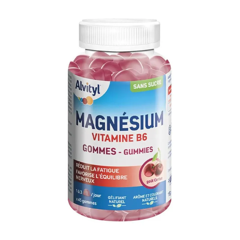 Alvityl Magnesium Vitamin B6 Cherry flavor x45 gummies