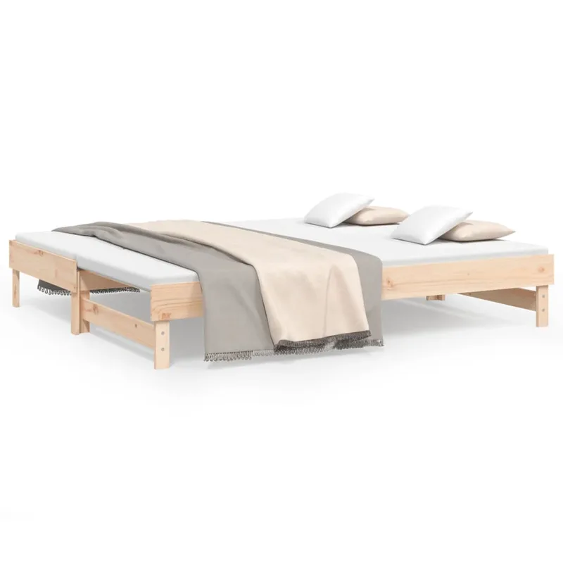 vidaXL Καναπές Κρεβάτι Συρόμενος 2x(90x200) εκ. από Μασίφ Ξύλο Πεύκου