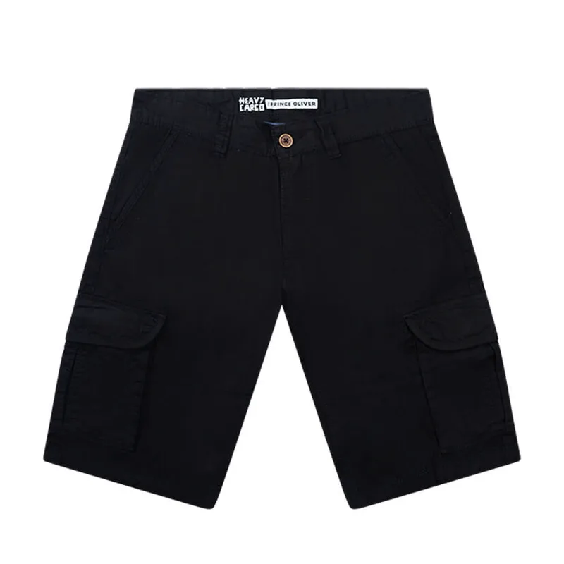 Βερμούδα Cargo Μαύρη 100% Cotton (Modern Fit)