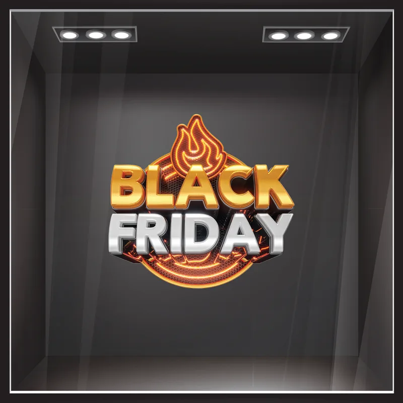 Αυτοκολλητο Εκπτωσεων BLACK FRIDAY HEAT
