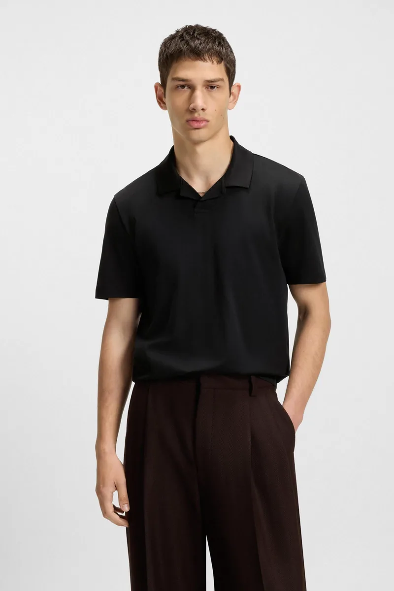 Hugo Boss ανδρική μπλούζα πόλο μονόχρωμη Slim Fit "Dimers" - 50542961 Μαύρο