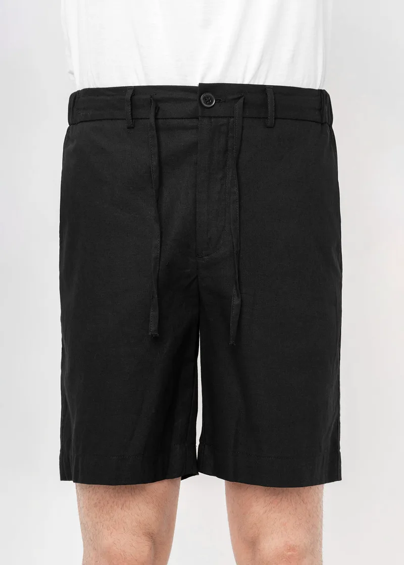 Hamaki Ho Λινή Βερμούδα της σειράς Linen - PB1760H Black