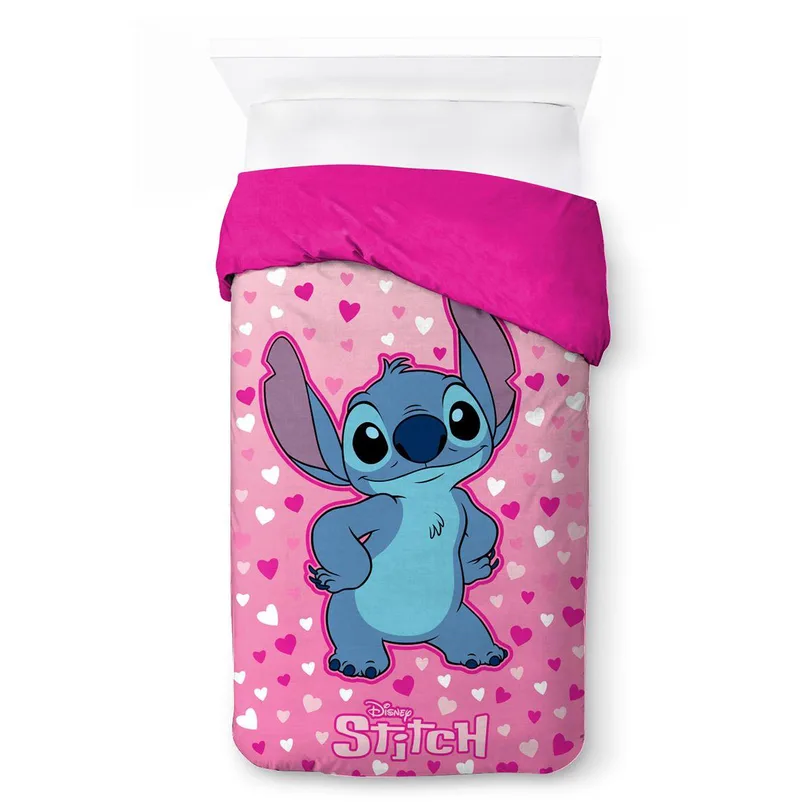Κουβερτοπάπλωμα Flannel-Sherpa Μονό 160x250εκ. Disney Home Lilo & Stitch 57 Ροζ DimCol 52461068003 (Υλικό: Flannel 100%, Χρώμα: Ροζ, Ύφασμα: Sherpa) - DimCol - 52461068003