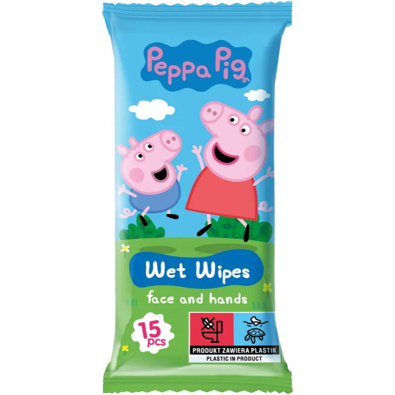 Peppa Pig Wet Wipes υγρά μαντηλάκια καθαρισμού για παιδιά 15 τμχ