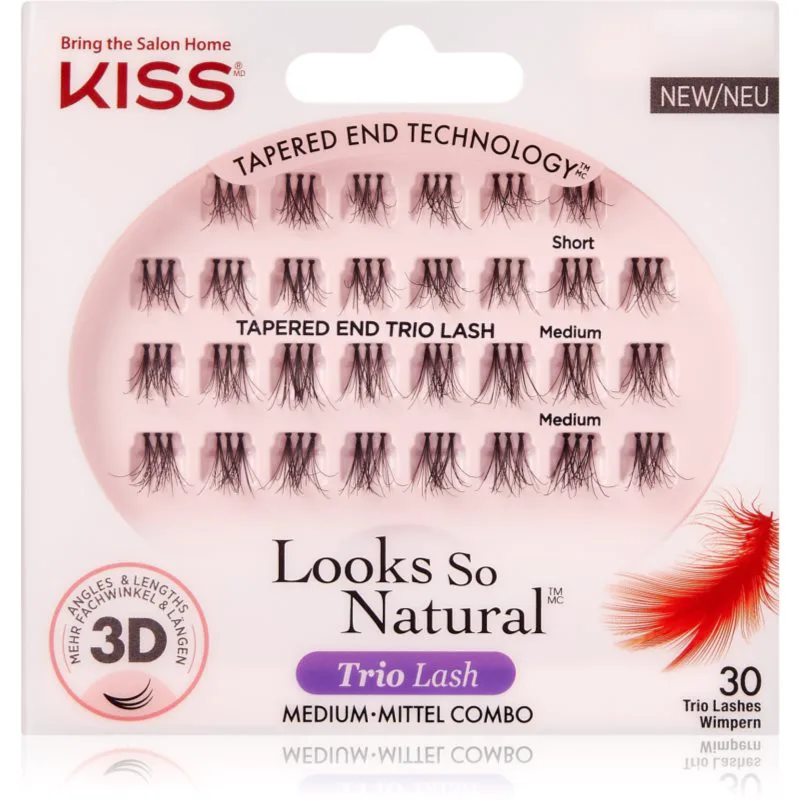 KISS Look So Natural αυτοκόλητες βλεφαρίδες σε τουφάκια με κόμπο Lavish 30 τμχ