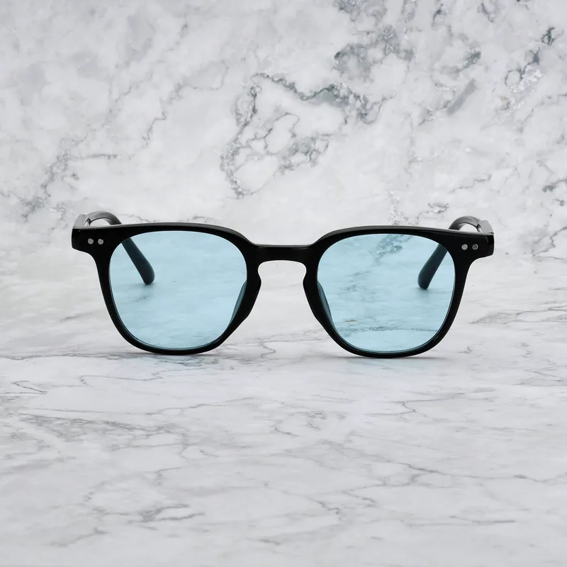 ROGER Tinted Sunglasses | Black | Blue Shades | Explicit Poets Sunglasses
