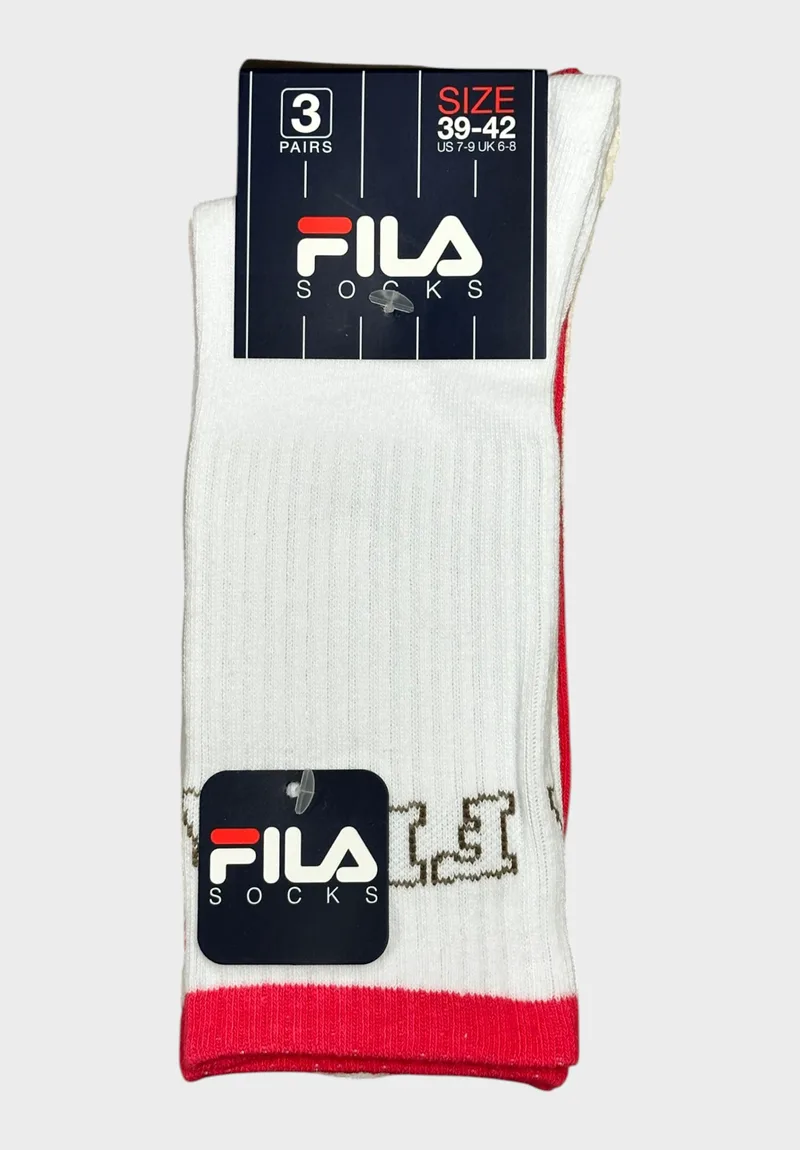 Fila Γυναικείες Κάλτσες 3Pack Passion White/Cream/Fuxia F5801-543-Πολύχρωμο