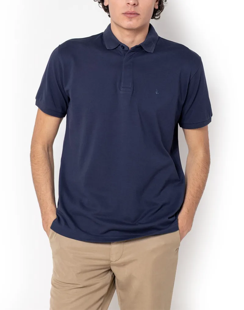 THE BOSTONIANS ΜΠΛΟΥΖΑ POLO PIQUE PIMA COTTON REGULAR 3PS1051-NAVY NavyBlue