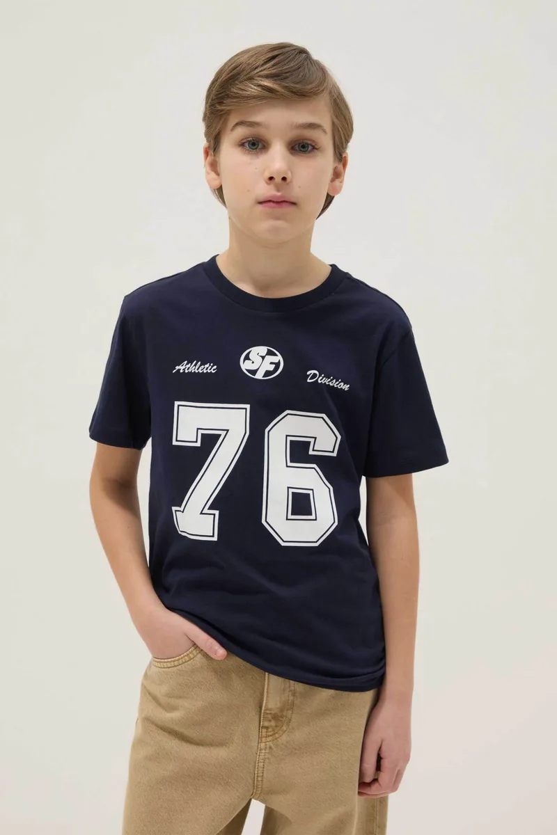 OVS παιδικό T-shirt με print - 002574150 Μπλε Σκούρο
