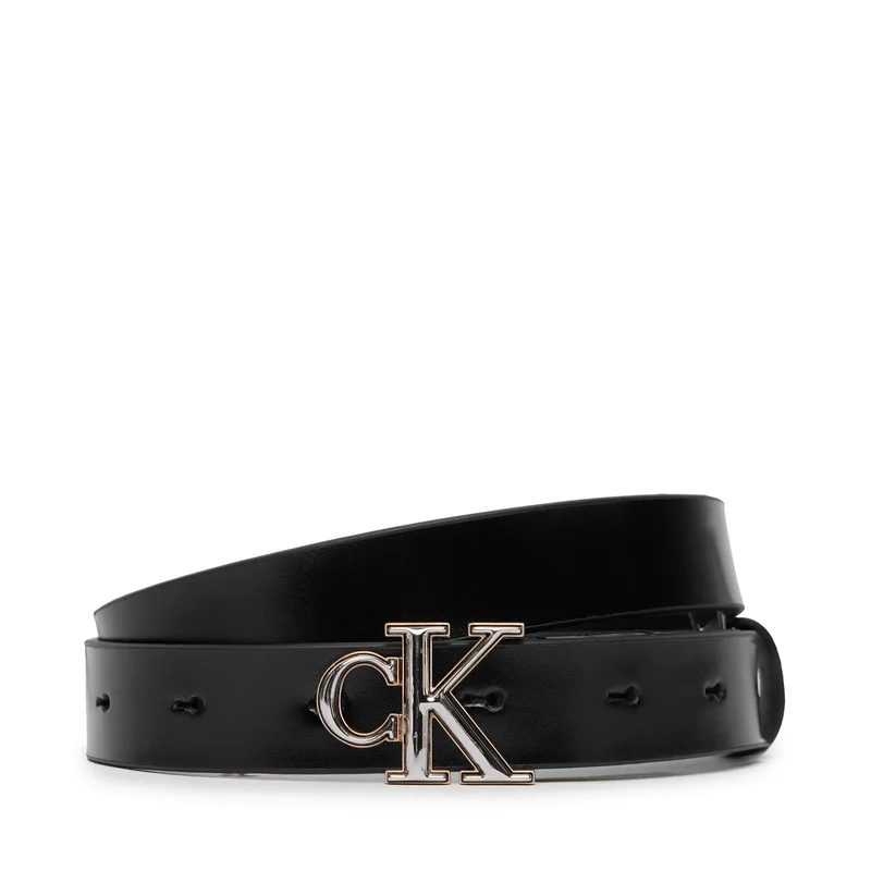 Ζώνη Calvin Klein Round Ck 2Color Buckle Smooth 25 LV04F7132G Μαύρο