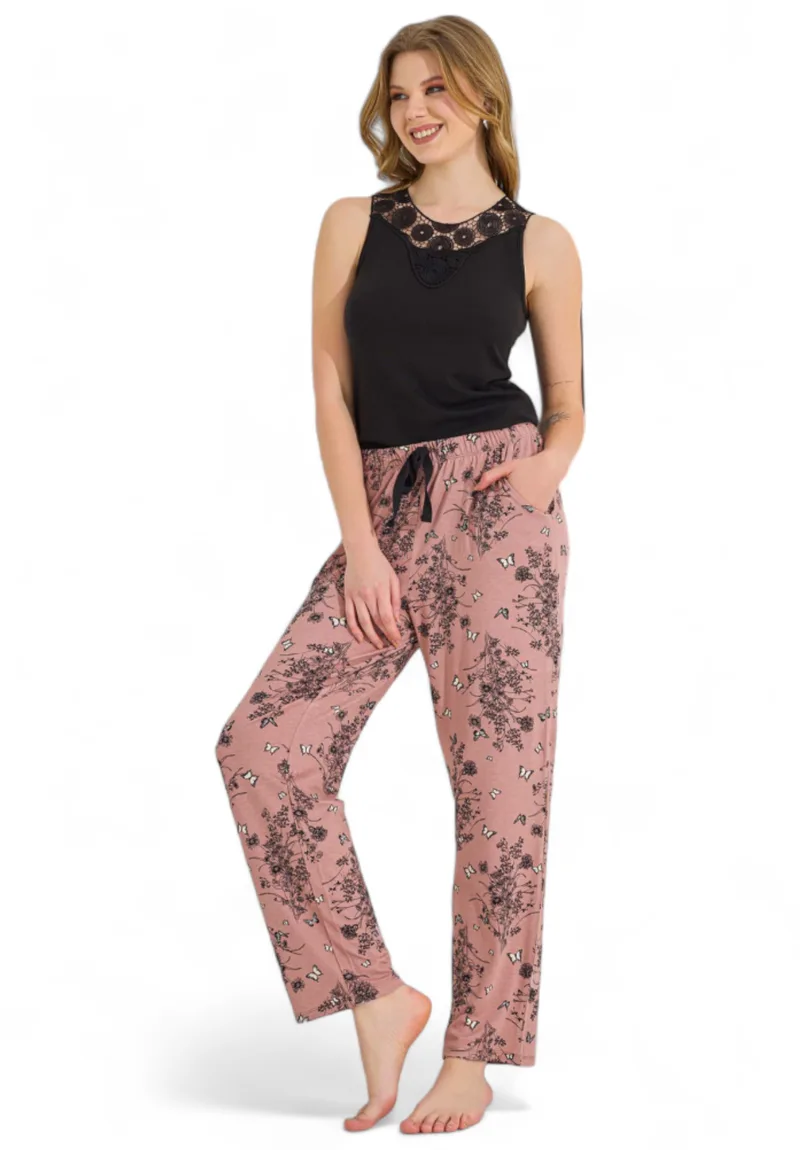 Πιτζάμα γυναικεία Ipektenim Black Lace IPKT8168-Μαύρο