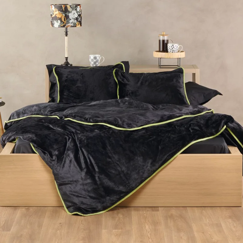 Παπλωματοθήκη Fleece King Size 260x240 Kentia Stylish Ivanna 30 Black 260x240