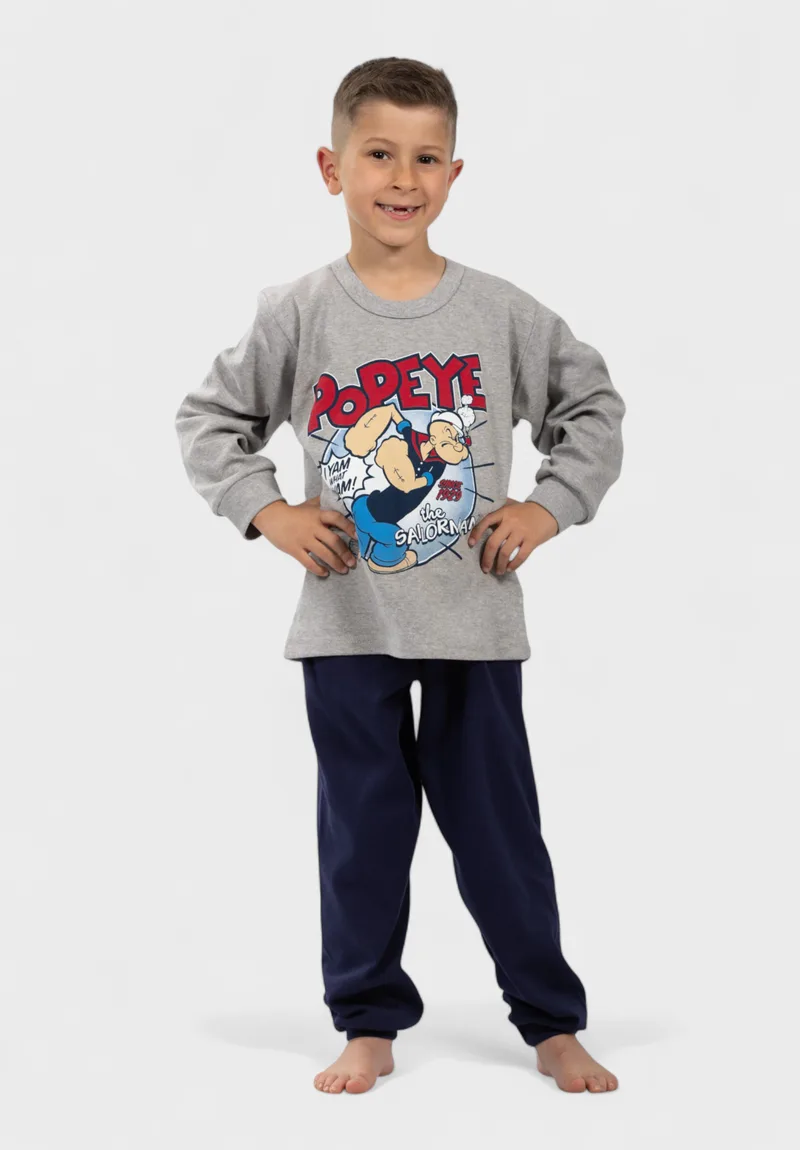 Παιδική Πιτζάμα Nina Club Popeye Γκρί– 100% Βαμβακερή NC26704-2-Γκρι