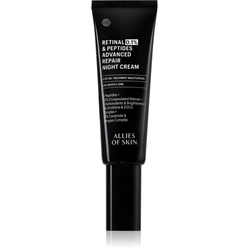 Allies of Skin 0.1% Retinal & Peptides Advanced Repair Night Cream αναζωογονητική κρέμα νύχτας 48 ml