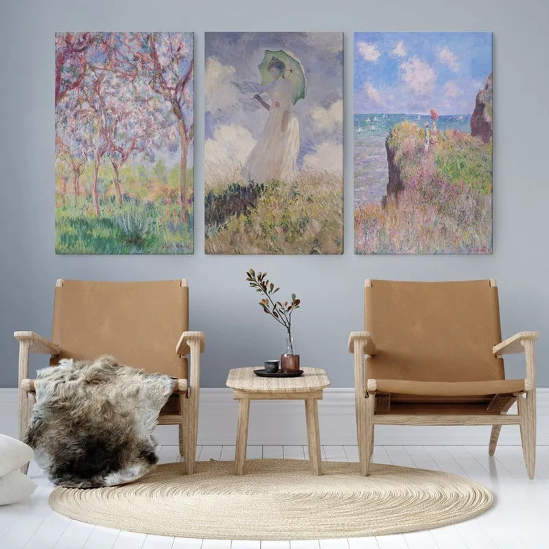 Σετ Τριπτυχος Πινακας σε καμβά MONET