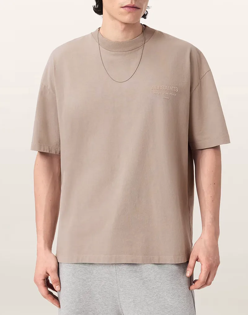 ALL SAINTS XANDER SS CREW M030JC-DUSK WHITE Biege