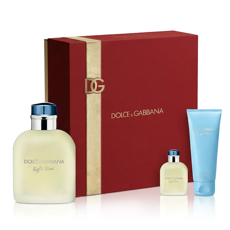 Dolce & Gabbana Light Blue pour Homme Eau de Toilette 75 ml + Eau de Toilette Mini 4.5 ml + Shower Gel 50 ml for Men 1 pcs
