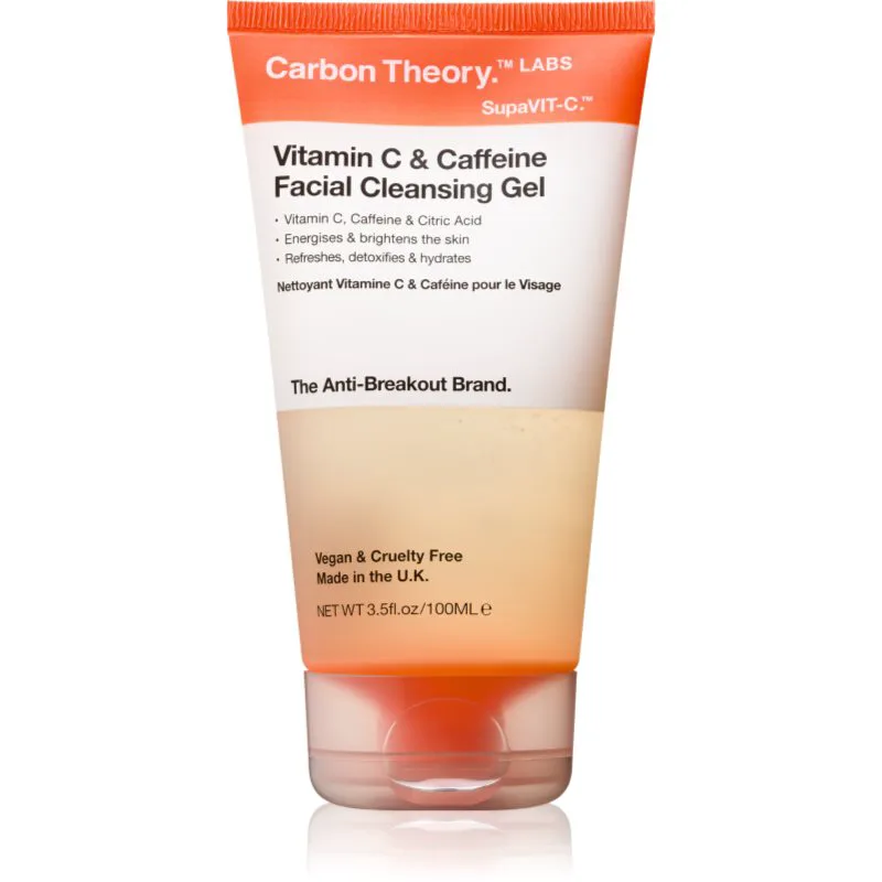 Carbon Theory Vitamin C & Caffeine καθαριστικό τζελ με ενεργοποιητική επίδραση με καφείνη 100 ml