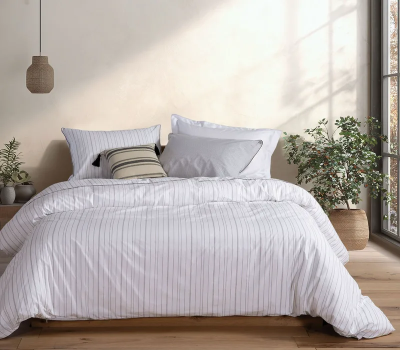 Σετ Παπλωματοθήκη Υπέρδιπλη 3 Τεμαχίων Nef-Nef Optimal White 240x230
