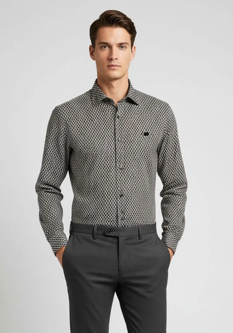 Guy Laroche Πουκάμισο της σειράς Micro - GLEW28742 CL 3 Brown