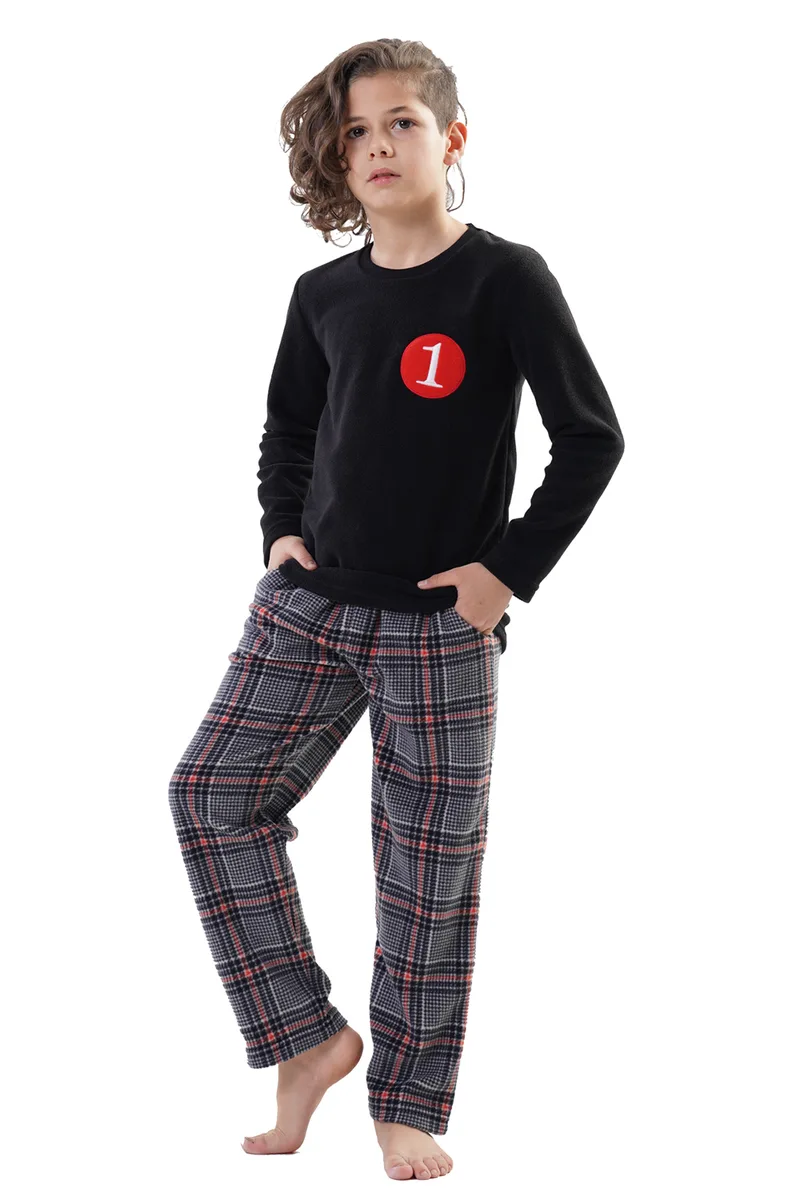 Vienetta Kids Εφηβική χειμερινή fleece πυτζάμα για αγόρια (09-16ετών)-201051